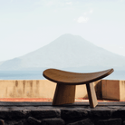 Wood meditation bench IKUKO outdoor dark brown